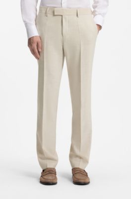 Two-piece slim-fit suit in micro-patterned fabric, Light Beige