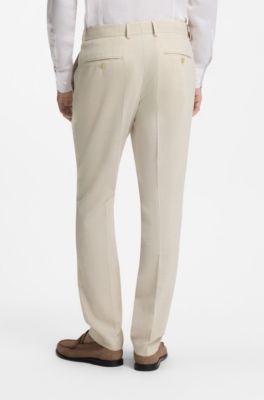 Two-piece slim-fit suit in micro-patterned fabric, Light Beige