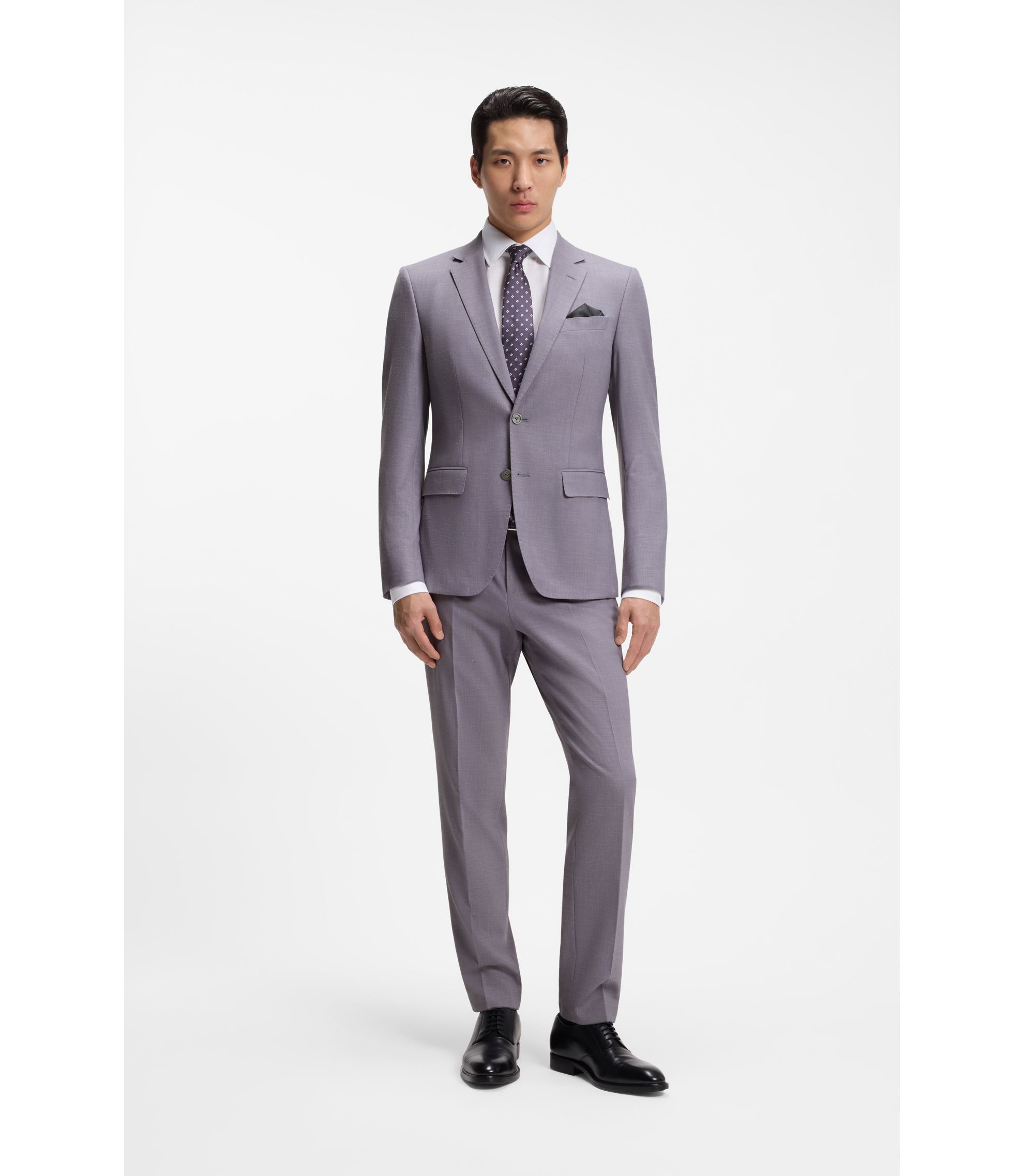 Slim-Fit Zweiteiler aus fein gemustertem Gewebe