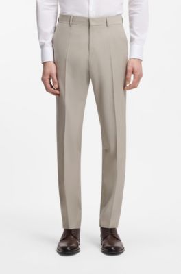Three-piece slim-fit suit in virgin wool, Light Grey