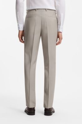 Slim-Fit Dreiteiler aus Schurwolle, Hellgrau