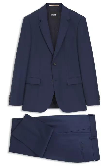 Three-piece slim-fit suit in virgin wool