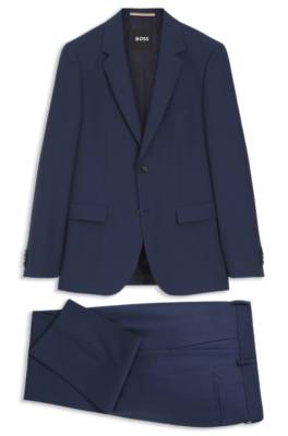 Three-piece slim-fit suit in virgin wool 1