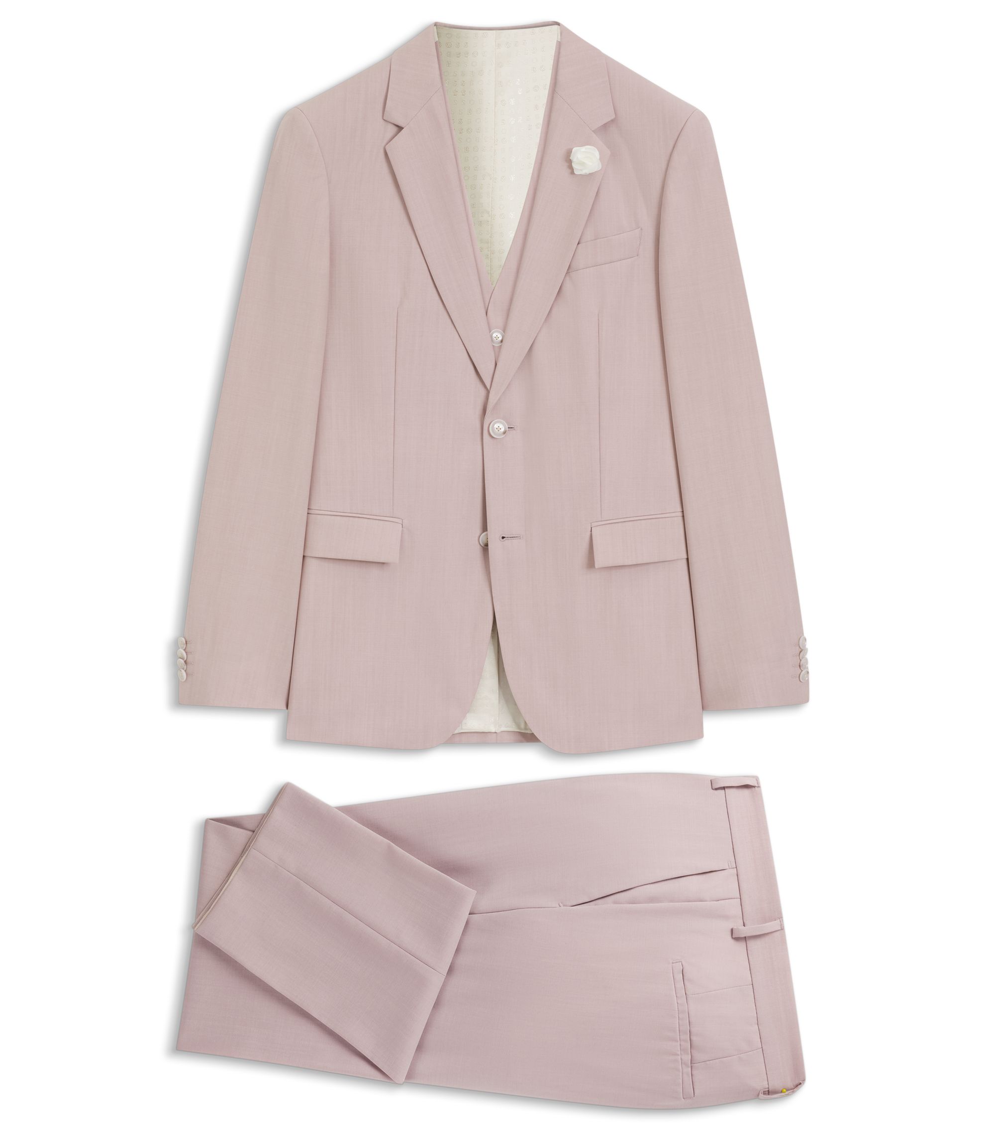 Slim-Fit Dreiteiler aus Schurwolle