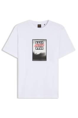 Cotton-jersey T-shirt with printed artwork 1