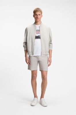 Cotton-jersey T-shirt with printed artwork, White