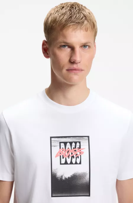 Cotton-jersey T-shirt with printed artwork