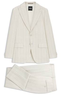 Two-piece slim-fit suit in cotton and virgin wool 1