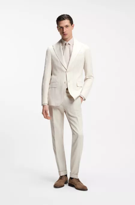 Slim-Fit Zweiteiler aus Baumwolle und Schurwolle