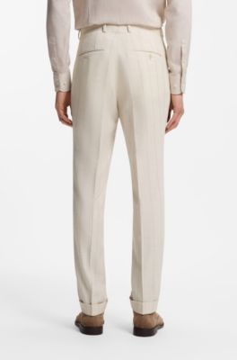 Two-piece slim-fit suit in cotton and virgin wool, Light Grey