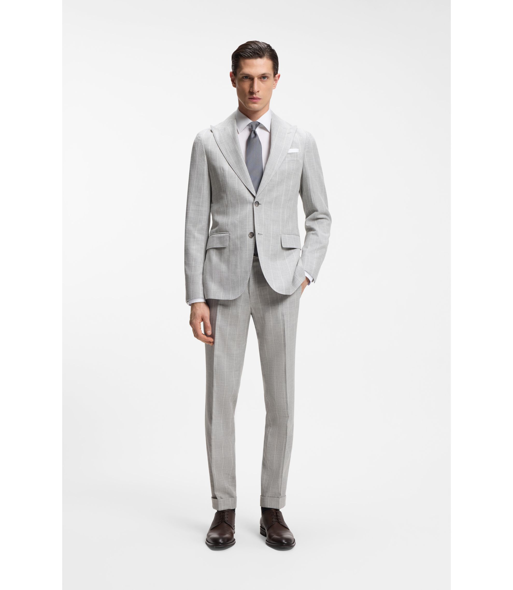 Slim-Fit Zweiteiler aus Baumwolle und Schurwolle