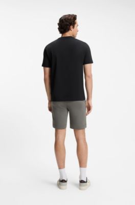 Cotton-jersey T-shirt with logo artwork, Black