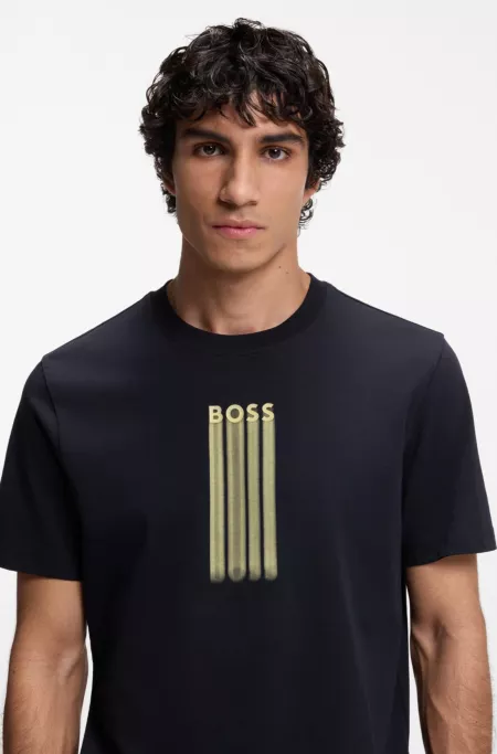 Cotton-jersey T-shirt with logo artwork