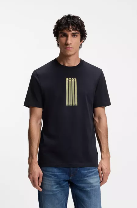 Cotton-jersey T-shirt with logo artwork