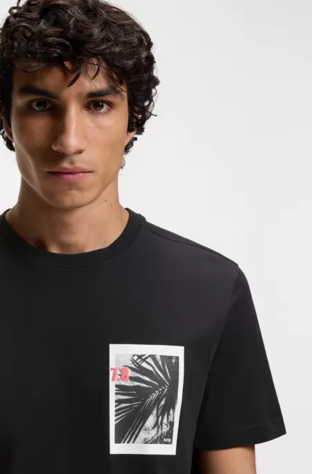 Cotton-jersey T-shirt with graphic print