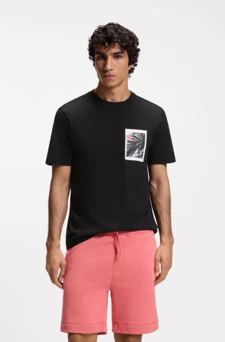 Cotton-jersey T-shirt with graphic print