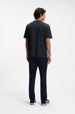 Cotton-jersey T-shirt with graphic print, Dark Blue