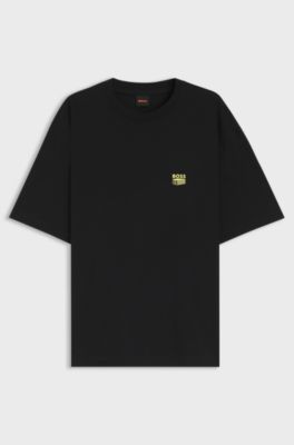 Cotton-jersey T-shirt with Brutalism artwork, Black