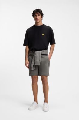 Cotton-jersey T-shirt with Brutalism artwork, Black