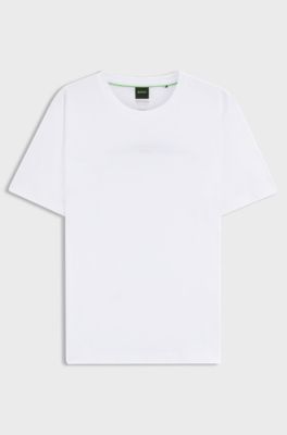 Porsche x BOSS mercerised-cotton T-shirt with rear graphics, White