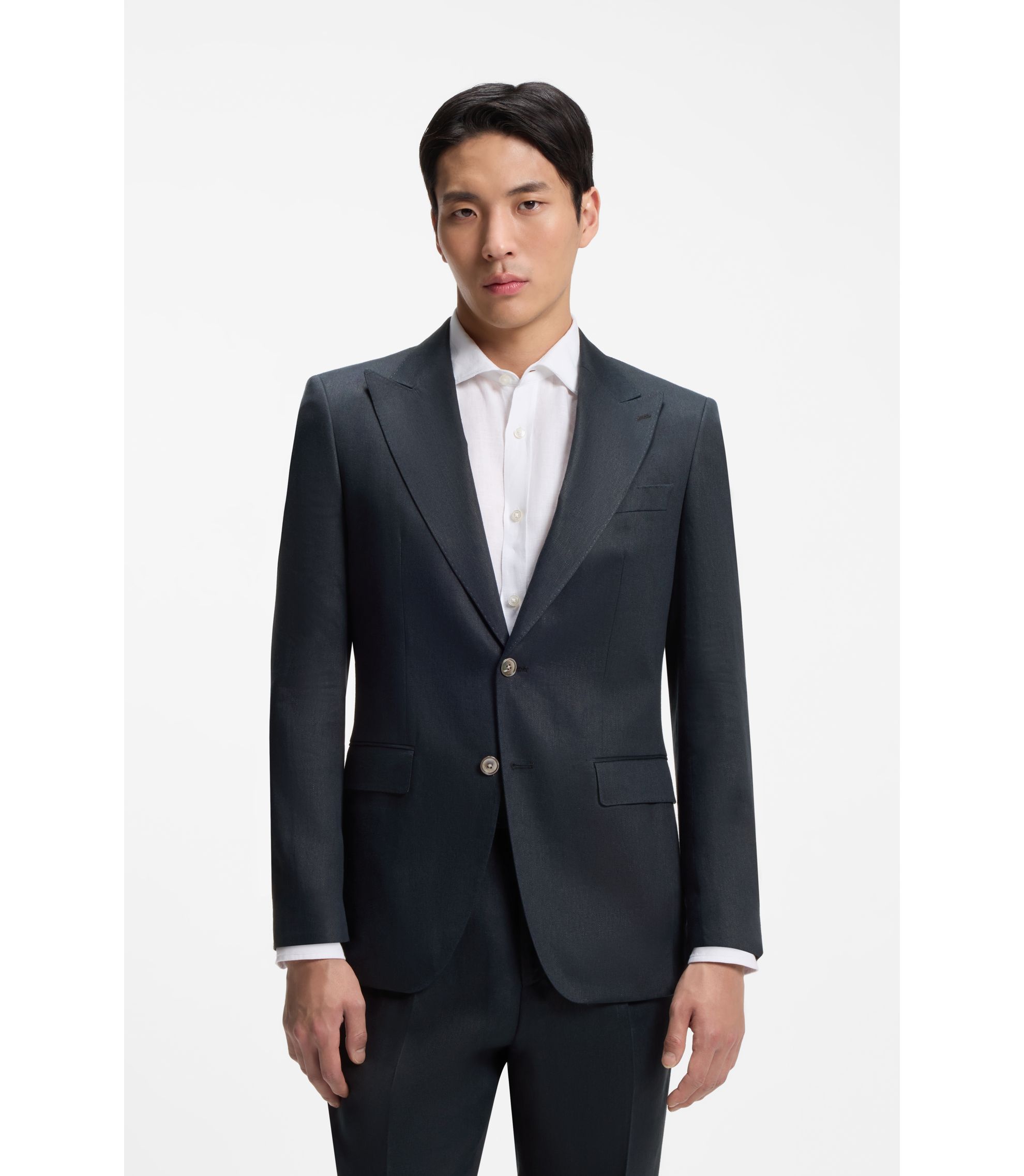 Slim-Fit Twill-Sakko aus Leinen