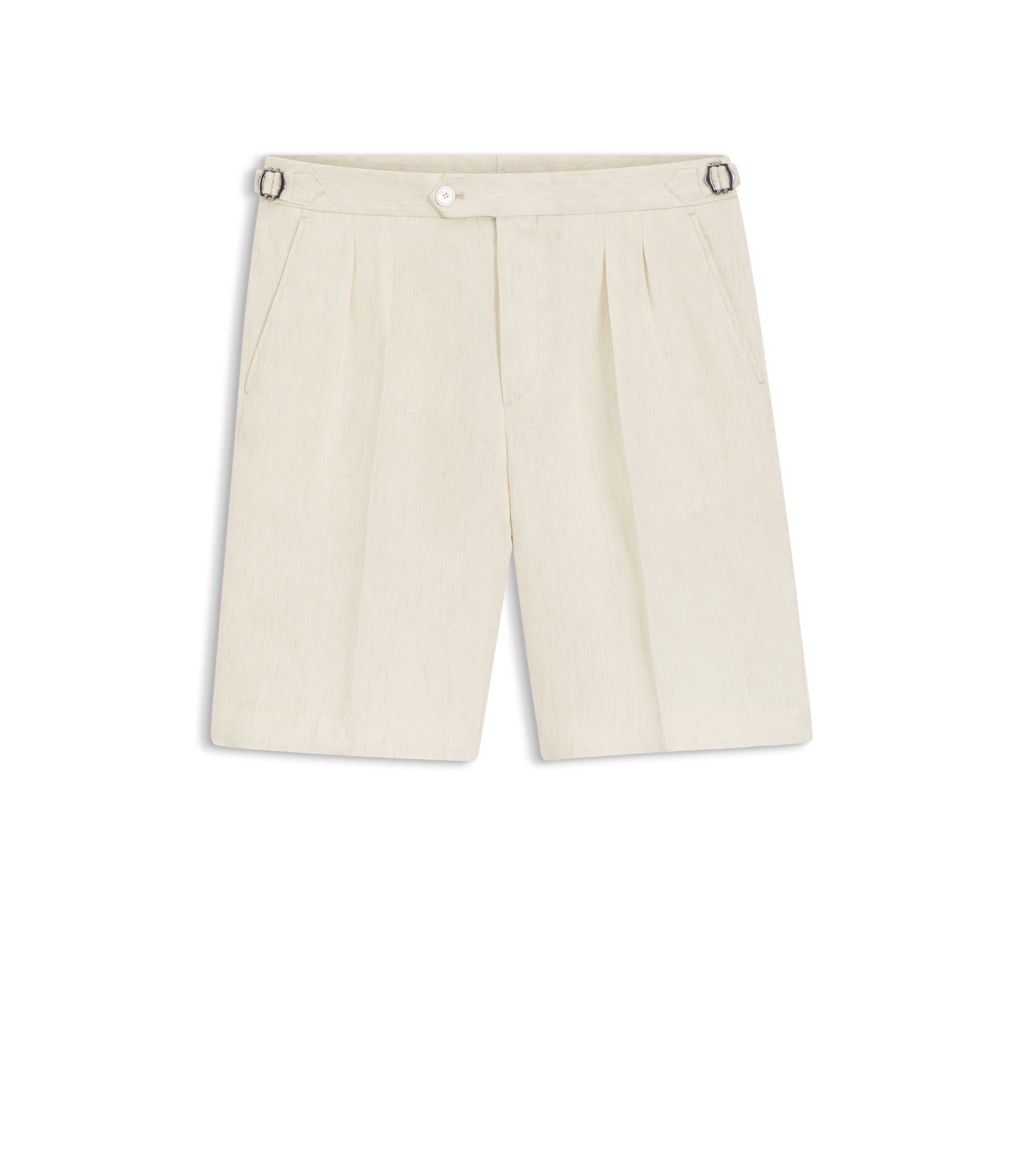 Tapered-Fit Shorts aus Leinen mit Bundfalten vorne