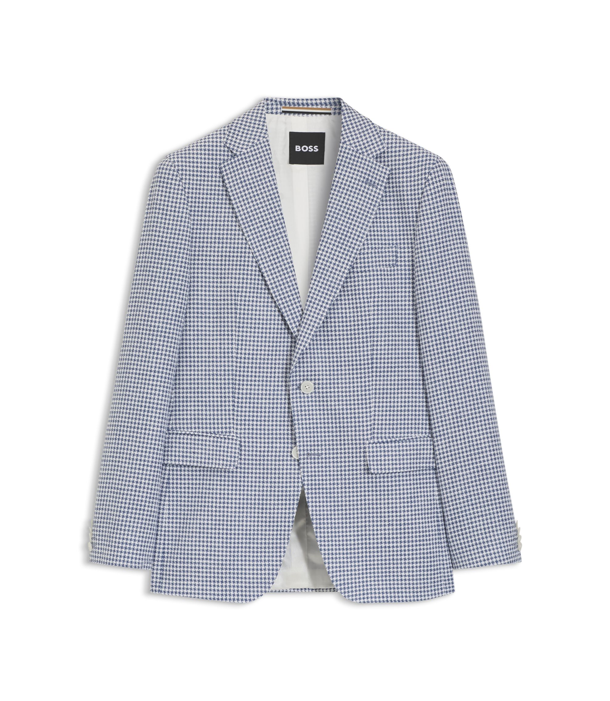 Slim-Fit Sakko mit Pepita-Hahnentritt-Muster