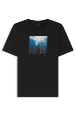 Cotton-jersey T-shirt with printed artwork 4
