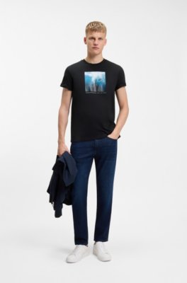Cotton-jersey T-shirt with printed artwork 2
