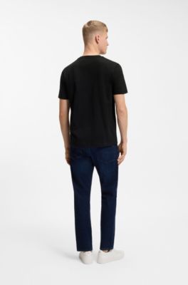 Cotton-jersey T-shirt with printed artwork, Black