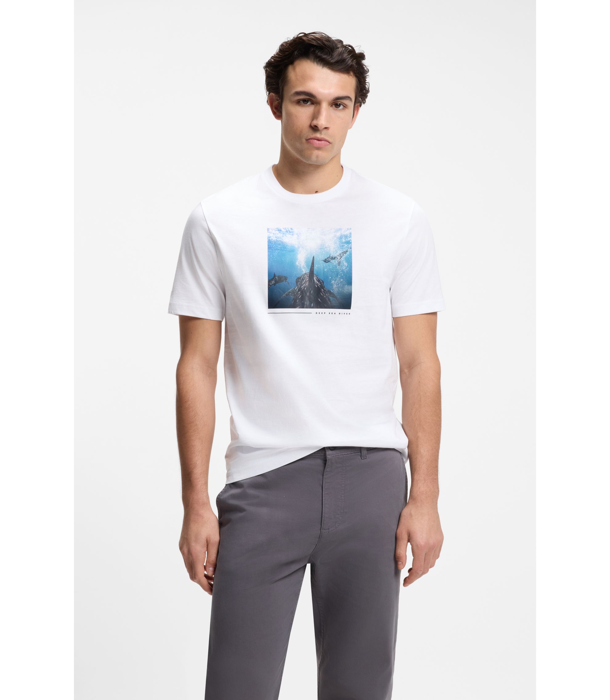 サイロプレミアム（上質の生地）Ｔシャツ　Croisiere Tricou cu imprimeu Ghost of Tsushima Culoare crem - CROPP - 001HZ-01X