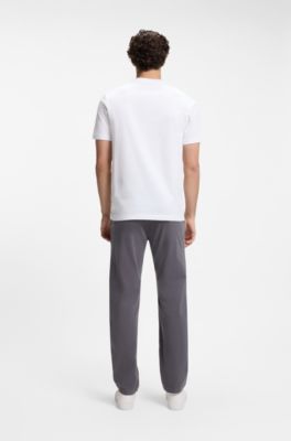 Camiseta de punto de algod&oacute;n con ilustraci&oacute;n estampada, Blanco