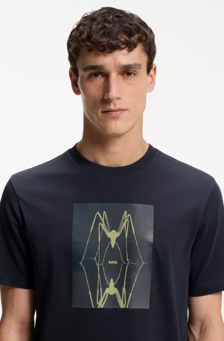 Cotton-jersey T-shirt with printed artwork