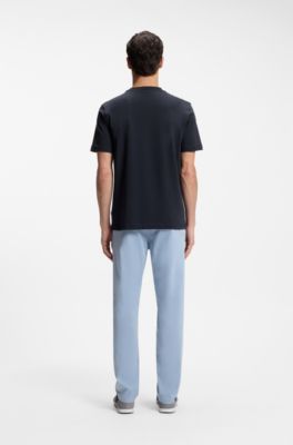 T-shirt in jersey di cotone con stampa grafica, Blu scuro
