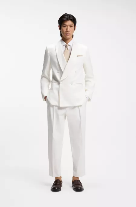 Slim-fit jacket in linen twill