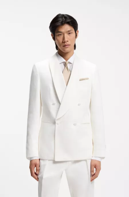 Slim-fit jacket in linen twill
