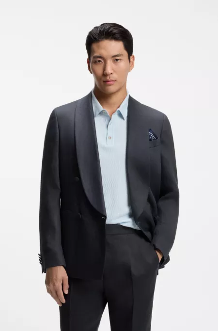 Slim-fit jacket in linen twill
