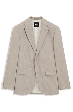 Regular-fit jacket in patterned virgin wool