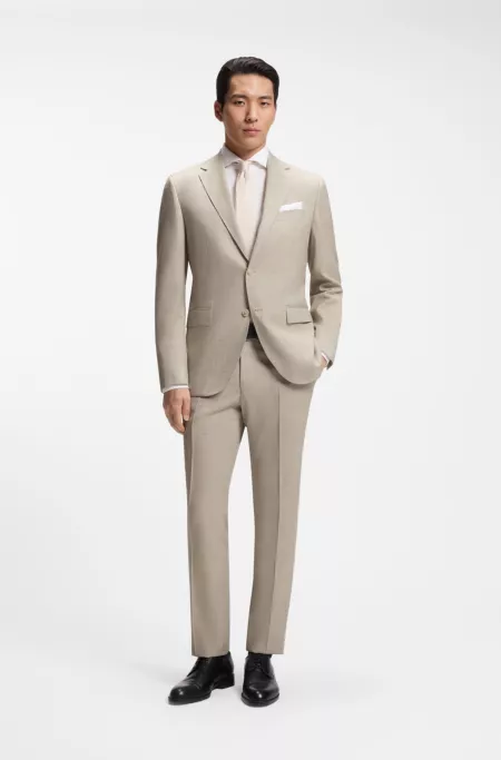 Regular-fit jacket in patterned virgin wool