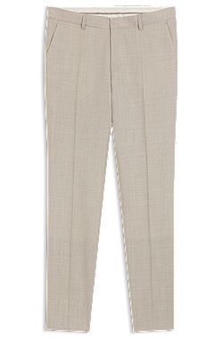 Regular-fit trousers in patterned virgin wool
