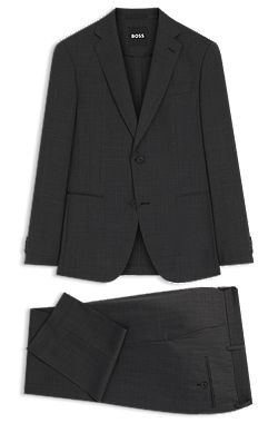 Two-piece slim-fit suit in micro-patterned wool