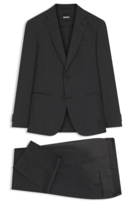 Two-piece slim-fit suit in micro-patterned wool