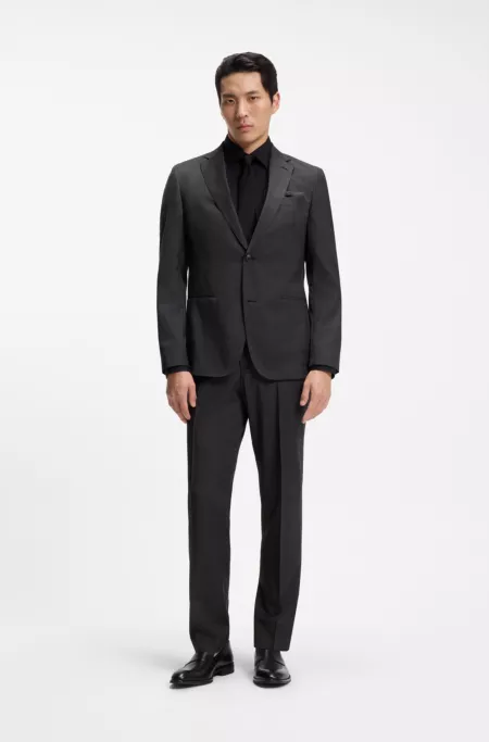 Two-piece slim-fit suit in micro-patterned wool