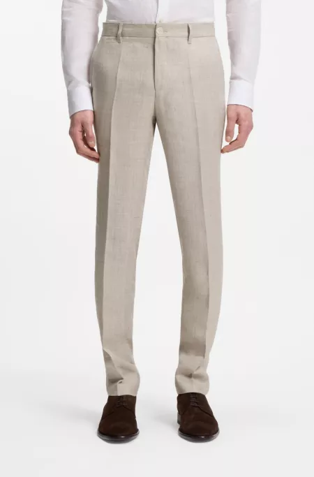 Slim-fit trousers in a linen blend