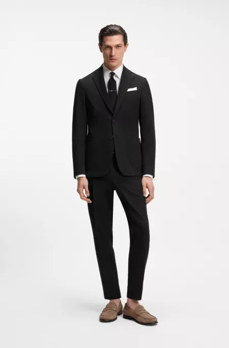 Tapered-Fit Hose aus Stretch-Baumwolle mit Seersucker-Struktur