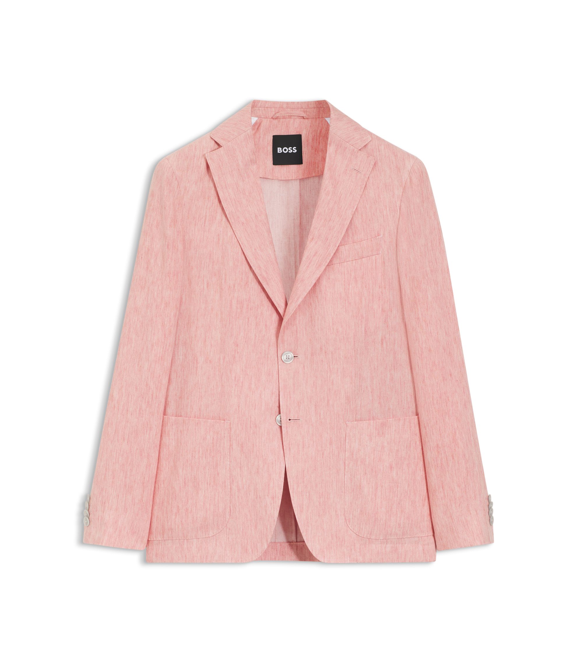 Slim-Fit Sakko aus fein gemustertem Leinen-Mix