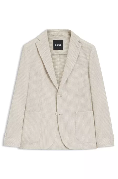 Slim-fit blazer in a patterned cotton blend