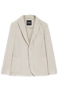 Slim-fit blazer in a patterned cotton blend