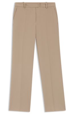 Slim-fit trousers with straight leg, Beige