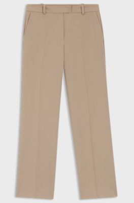 Slim-fit trousers with straight leg, Beige